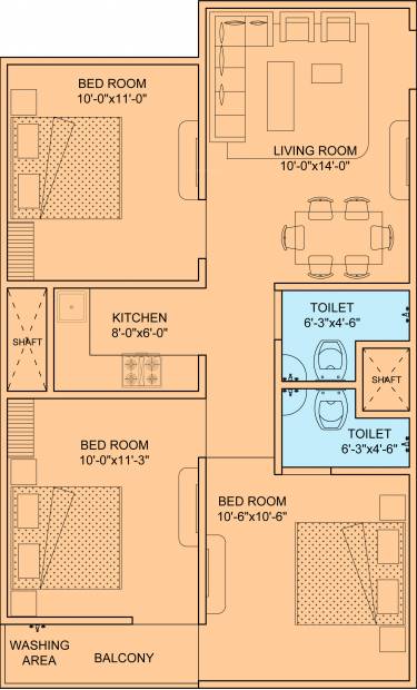 Sh JMD Delhi In Apartment 2 (3BHK+2T (765 sq ft) 765 sq ft)
