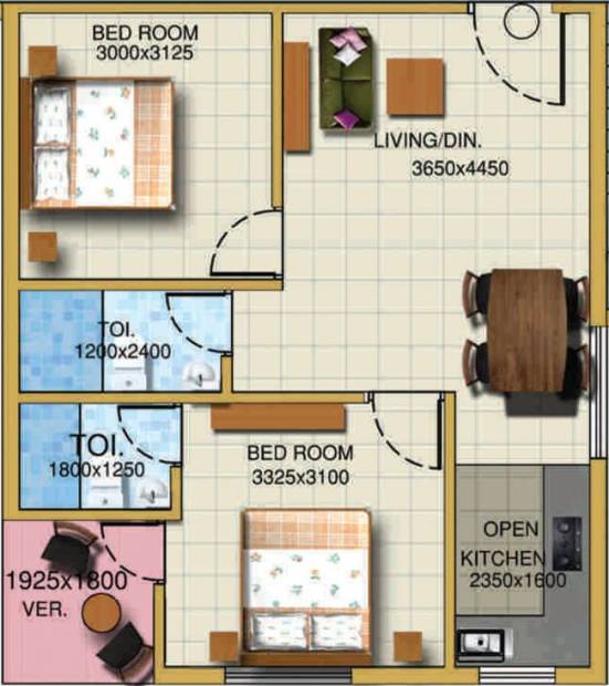 Pushppalki Sridhar Vihar (2BHK+2T (742 sq ft) 742 sq ft)